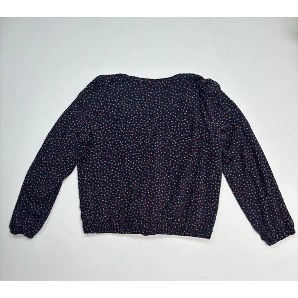 Madewell Womens Medium Top Lyric Wrap Top In Sugar Dot Balloon Sleeve Blouse - Picture 7 of 14